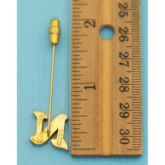 Vintage Minimalist Letter N Gold Tone Stick Pin - E7 - Picture 2 of 2